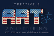 USA Flag - 3D Lettering, a Graphic by MIIM (Thumbnail 5 of 7)