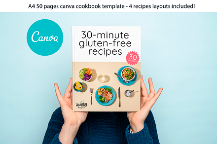 Canva Gluten-Free cookbook template, a Magazine Template by DeLaGranSiete