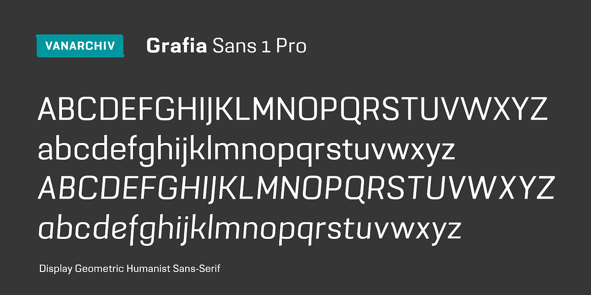 Grafia Sans 1 Pro, a Sans Serif Font by Vanarchiv (Photo 1 of 4)