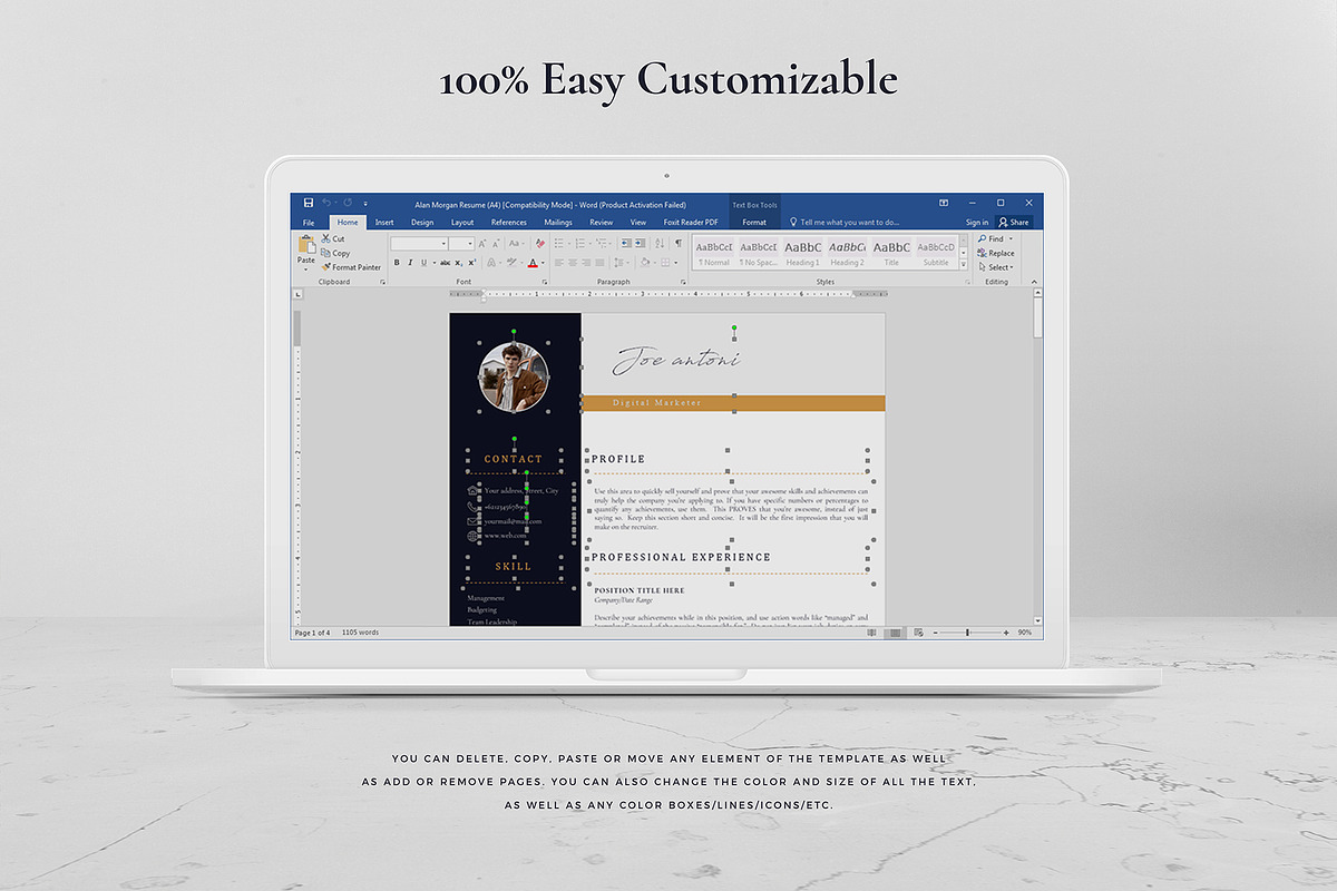 Resume Template 4 Page - Gold, a Resume Template by Aprilea (Photo 5 of 6)