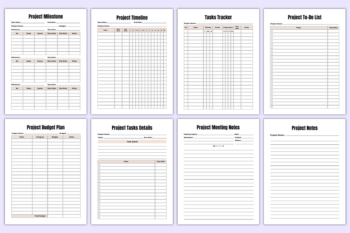 2025 Project Planner Canva Template, a Stationery Template by Mustafiz (Photo 4 of 4)