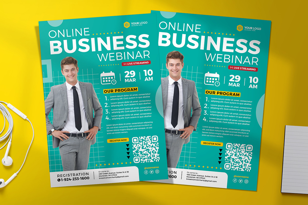Online Webinar Flyer, a Flyer Template by Aarley Kaiven (Photo 1 of 3)