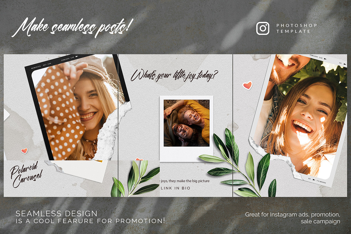 Polaroid Instagram Carousel, a Social Media Template by Andrew Skoch Design (Photo 3 of 5)