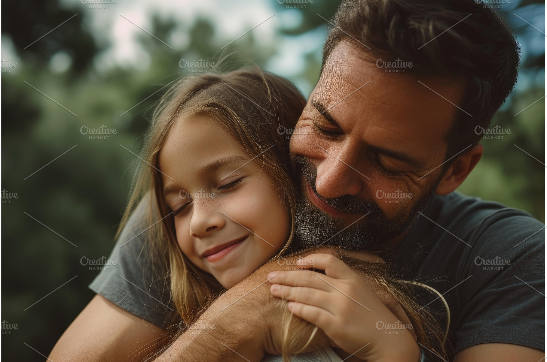 Tender embrace between father and, a Person Photo by Ylivdesign