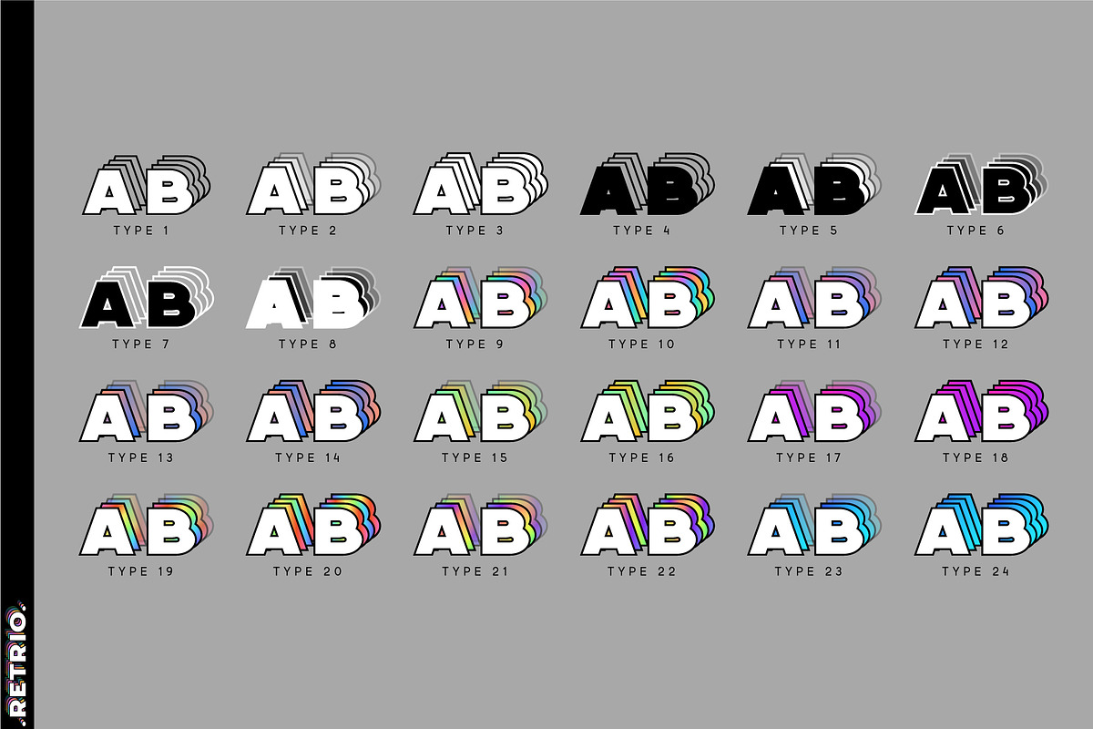 Retrio. OTF-SVG Color Family, a Symbol Font by Luxfont (Photo 9 of 11)