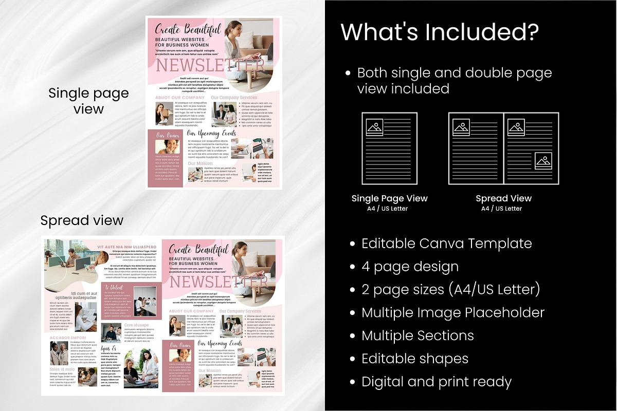Businesswoman Canva Newsletter, an Email Template by PixelCraft (Photo 6 of 15)
