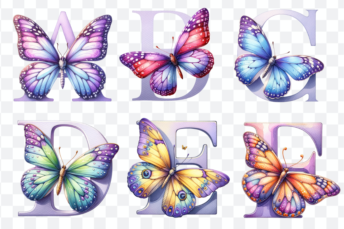 Butterfly Purple Alphabet and Number, a Symbol Font by Bubble Pixel (Photo 3 of 9)