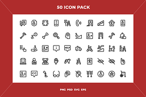 Accessibility icons, an Outline Icon by Wencory
