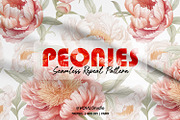 Elegant Peonies Print Pattern Design, a Pattern Graphic by VOVU Studio (Thumbnail 1 of 9)