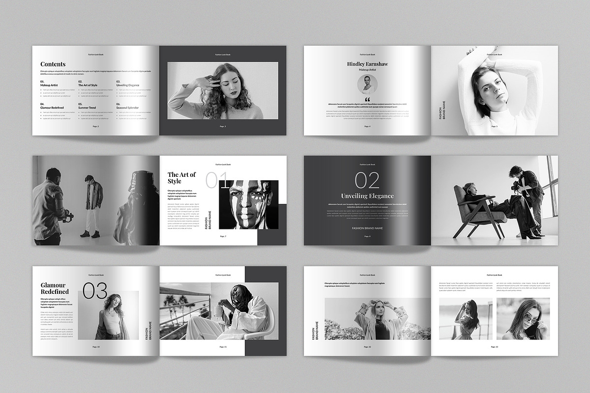 Fashion Lookbook Template Landscape, a Brochure Template by Spark_Creative (Photo 13 of 17)