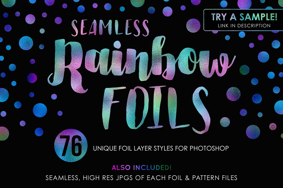76 Seamless Rainbow Foils