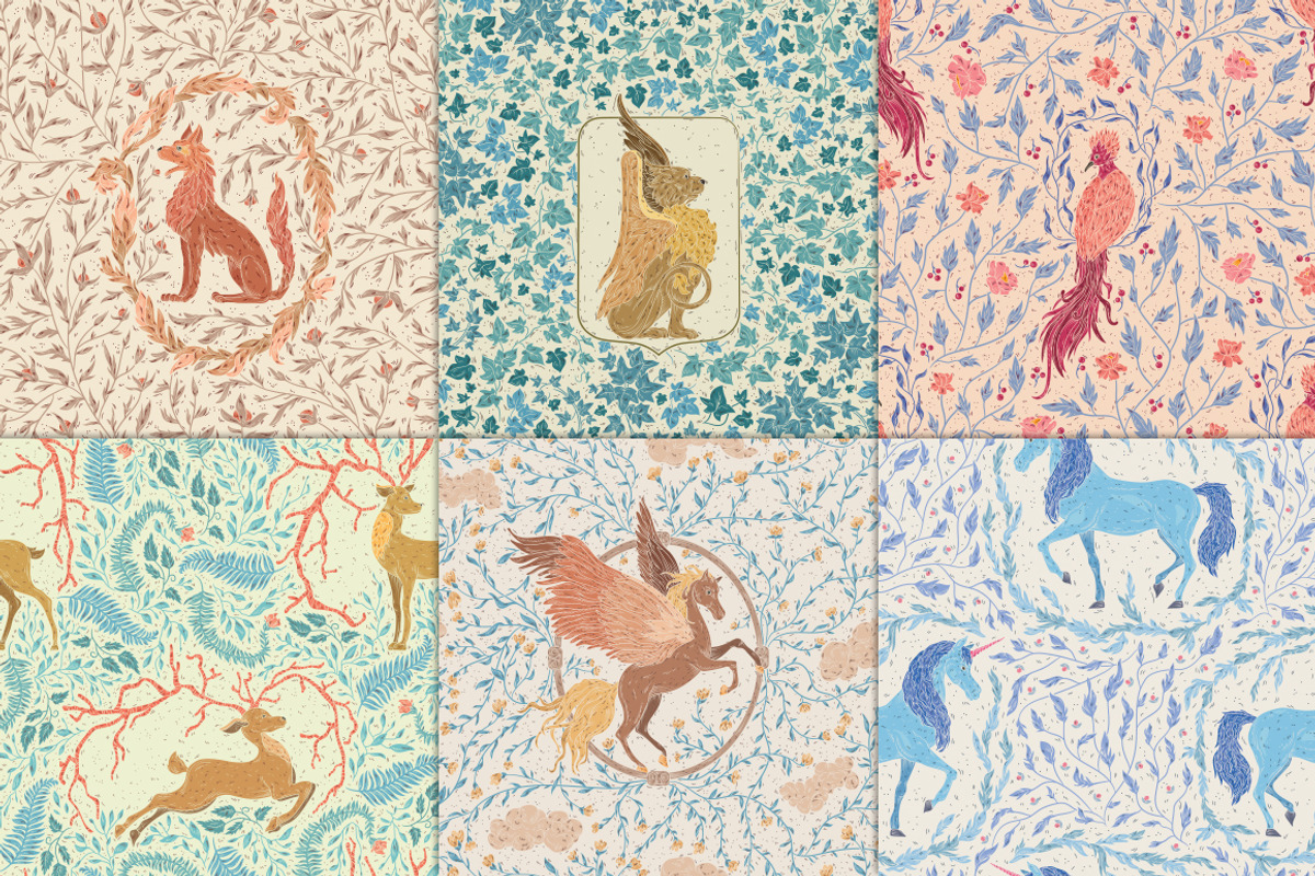 Mythical Animals patterns, a Pattern Graphic by Piñata (Photo 11 of 13)