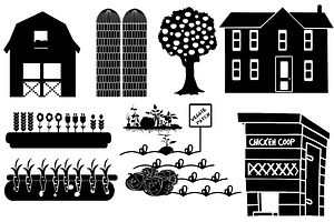 Farm & Animal Silhouettes AI EPS PNG