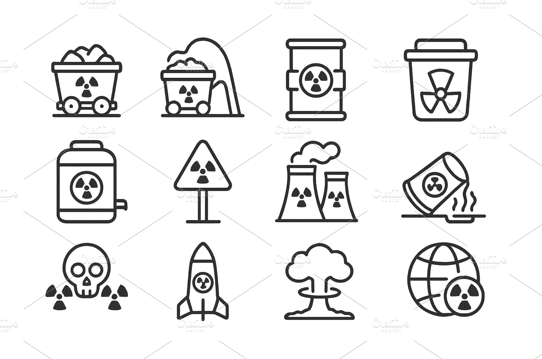 Nuclear symbols and icons represent, an Industrial Photo by ZinetroN