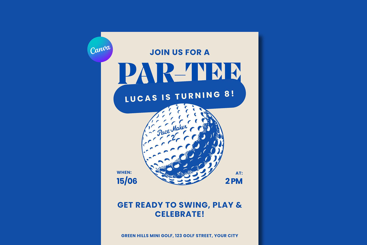 Golf Par-Tee Invitation Canva, an Invitation Template by BiancaXavier (Photo 2 of 3)
