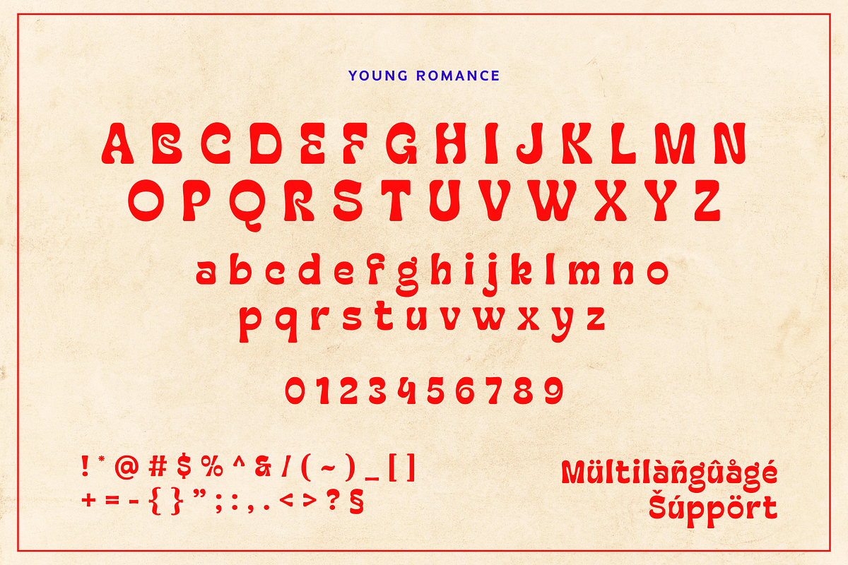 Young Romance - Retro Display Font, a Sans Serif Font by Sronstudio (Photo 13 of 13)