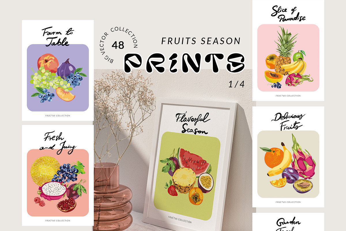 Fruits Season Posters & Patterns, an Illustration by SunnyAfternoons (Photo 3 of 13)