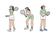 Tennis Player Illustration Pack, an Object Graphic by Sinando Studio (Thumbnail 4 of 5)