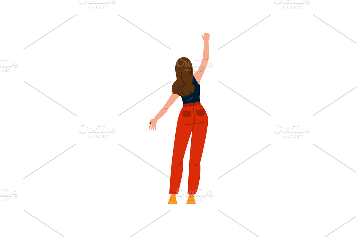 Young woman reaching for something, a Person Illustration by pikepicture