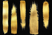 70 Golden Brush Stroke Elements, an Object Graphic by smishura (Thumbnail 4 of 7)