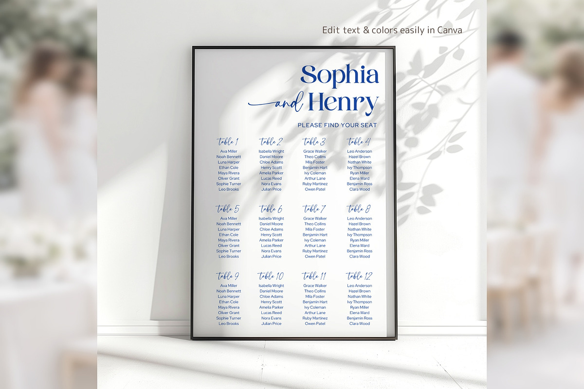 Minimal Seating Chart Canva bd006, a Poster Template by TyphoonStudio (Photo 5 of 10)