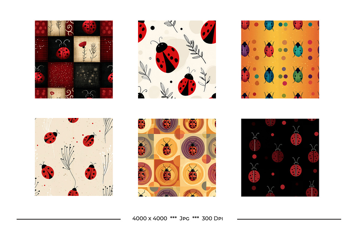 Ladybug Retro Art Style Patterns, a Pattern Graphic by karenfoleyphoto (Photo 6 of 11)