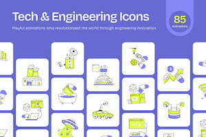 Animated Tech and Engineering Icons, an Outline Icon by Creative Stall