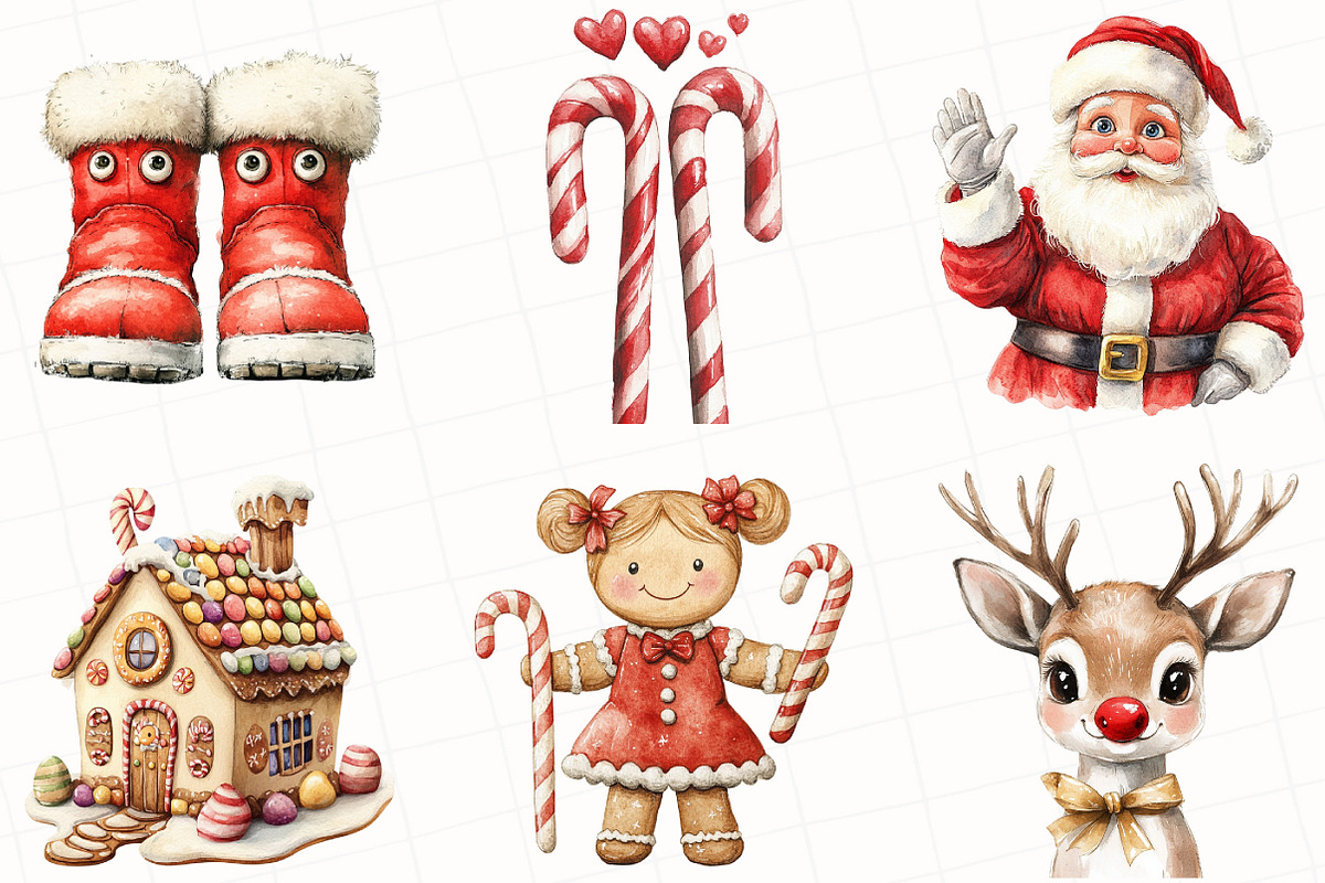 Cute Christmas Clipart, an Illustration by OK Design (Photo 2 of 5)
