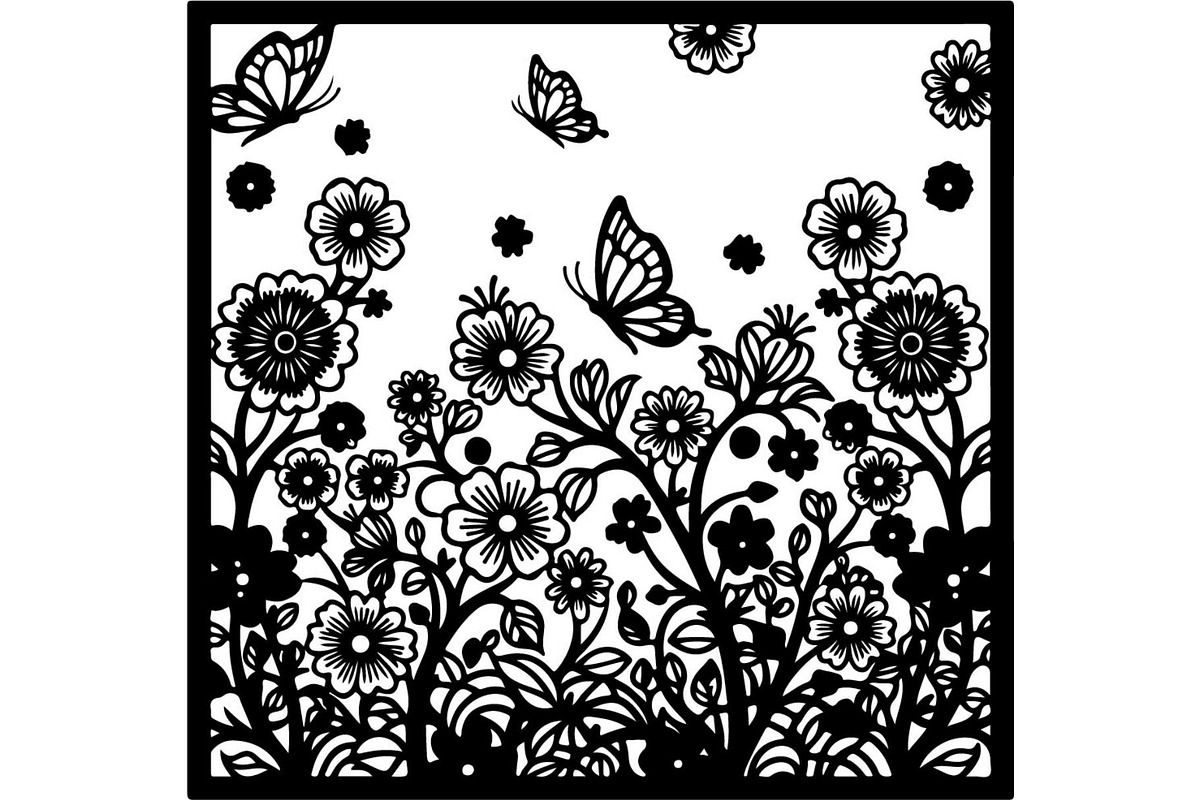 Decorative Floral Panel Vector Set, a Decorative Illustration by Designer_Momina (Photo 20 of 20)