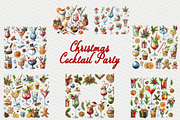 Christmas Cocktail Party watercolor, a Seasonal Illustration by FITALARTSNEDIGI (Thumbnail 4 of 6)