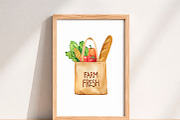 Watercolor Farmers Market Bundle PNG, a Food Illustration by PatternPalette (Thumbnail 5 of 10)