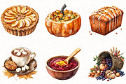 Watercolor Autumn Food clipart, an Illustration by OK Design (Thumbnail 2 of 5)