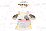 Animals wear mask cliparts, an Animal Illustration by TheHappyGiftArt (Thumbnail 5 of 6)
