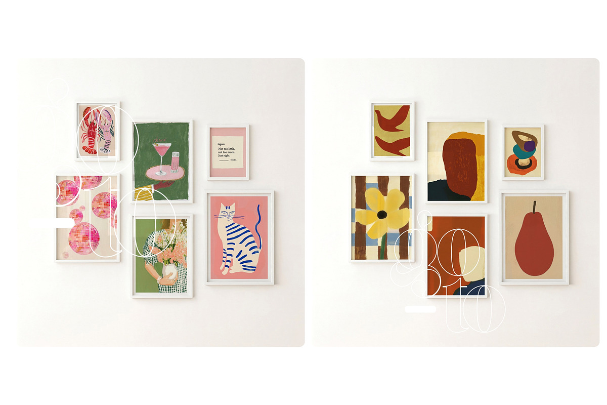 6 Frame Gallery Wall Mockup PSD, a Mockup by First Impression Mockups (Photo 3 of 4)