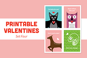 Printable Valentines – Set Four, a Templates & Theme by The Fox Shop ...