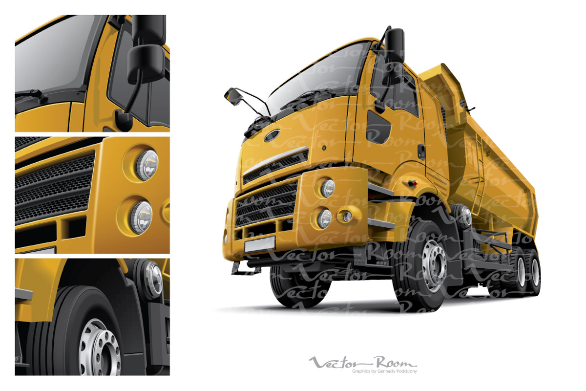 Cab-over Dump Truck, a Transportation Illustration by Vector Room