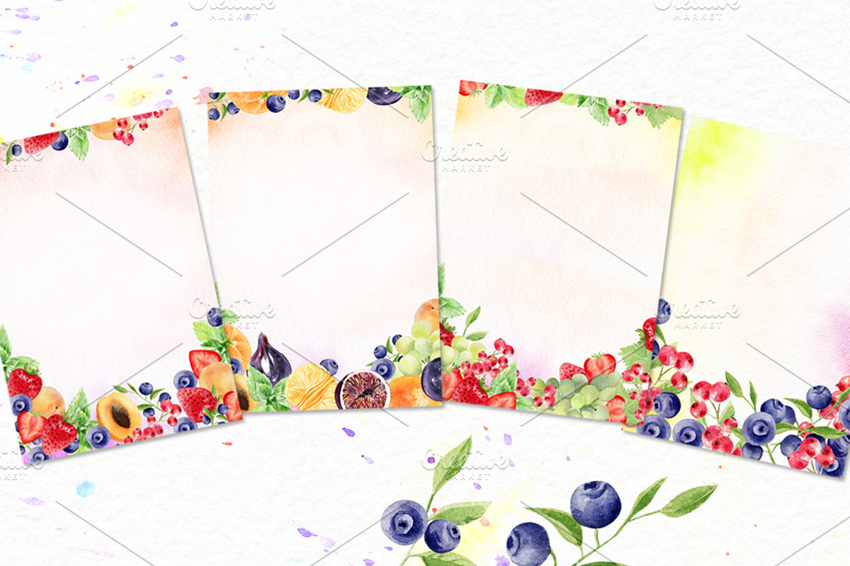 Watercolor fruit set, a Food Illustration by Elegantia (Photo 6 of 7)