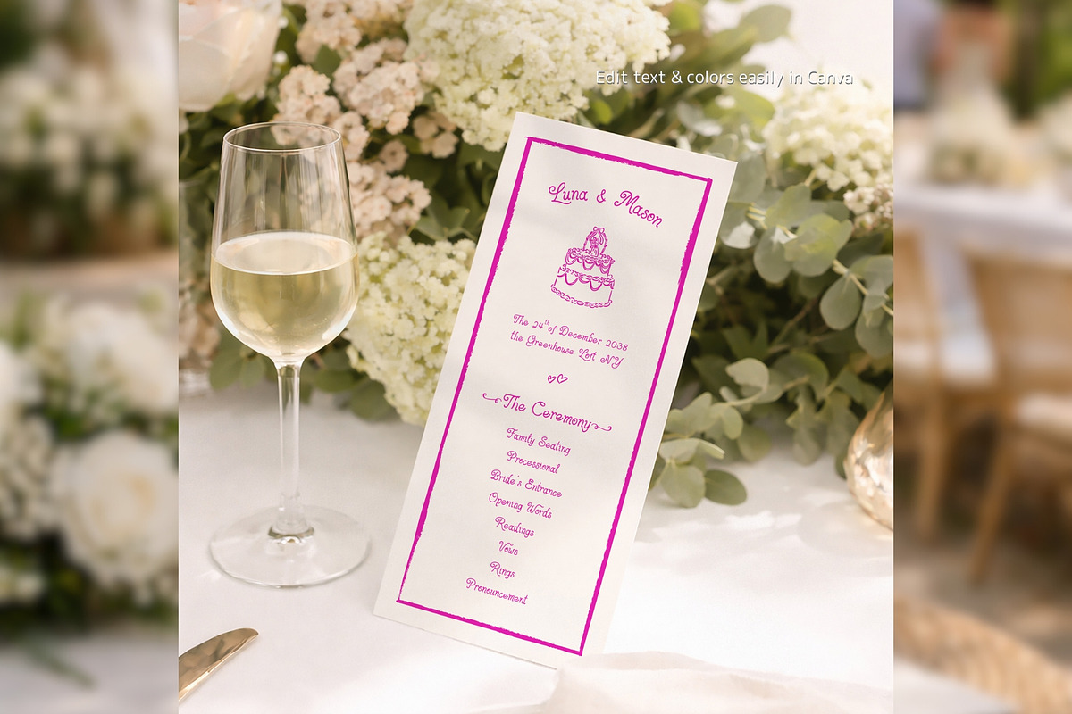Wedding Program Canva bd002, a Card Template by TyphoonStudio (Photo 6 of 9)