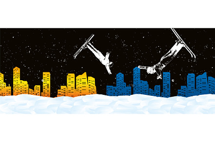 Freestyle Ski Jump Vector