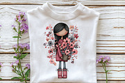 Whimsical Flowers and Girls Big Clip, an Illustration by CraftArtStudio (Thumbnail 5 of 6)