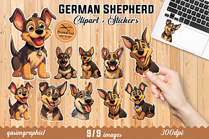 German Shepherd Stickers For Kids