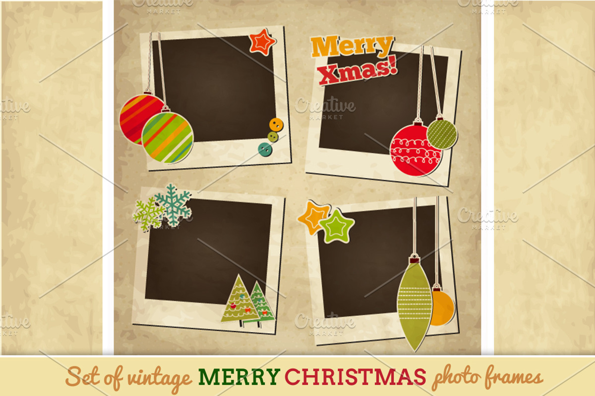 Vintage Christmas photo frames, a Decorative Illustration by SmartDesign