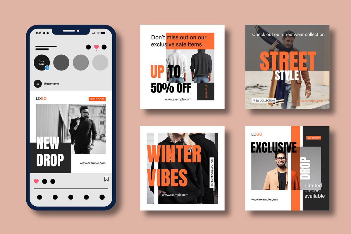 Fashion Social Media Template, a Social Media Template by MightyDesign (Photo 2 of 8)