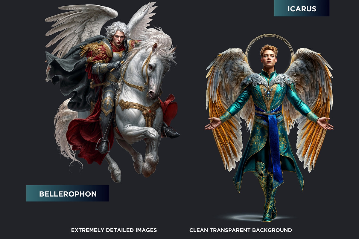 Legendary Greek heroes Clipart set, a Person Illustration by ThatsDesignArt (Photo 3 of 10)