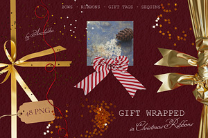 Gift Wrapped in Christmas Ribbons, an Object Graphic by Anzhelika