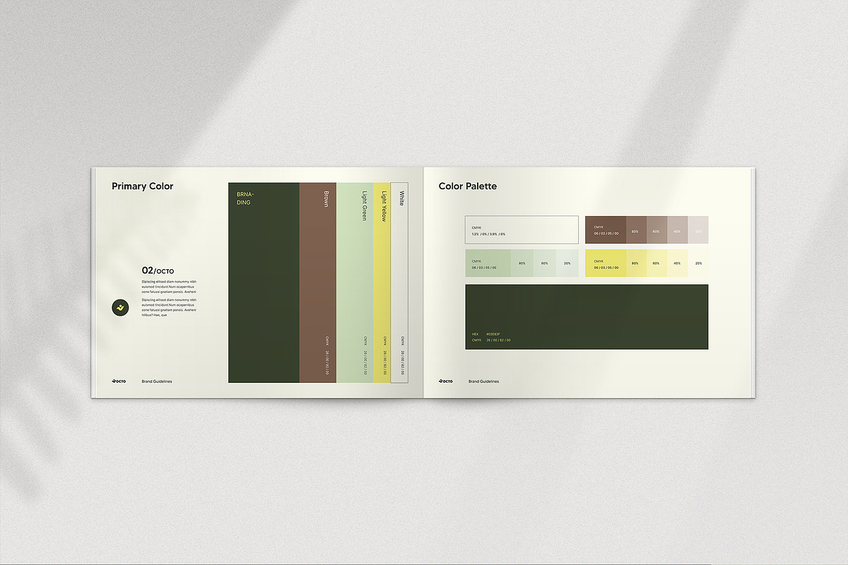OCTO · Brand Guidelines | CANVA, a Brochure Template by KreateTribe (Photo 10 of 14)