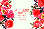 MULTI-COLORED FLOWERS, an Illustration by Nadiia Hanina (Thumbnail 1 of 6)
