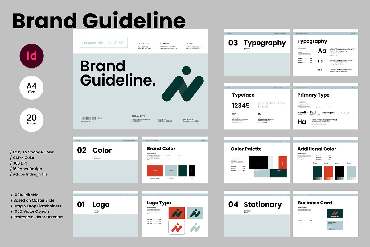 Brand Guideline Template Landscape, a Brochure Template by Slide-Agency (Photo 1 of 2)