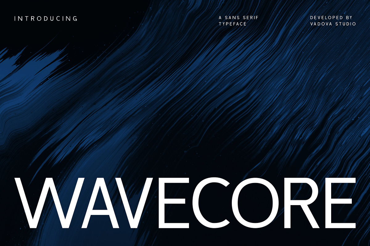Wavecore – Modern Sans Serif, a Sans Serif Font by Vadovastd (Photo 1 of 7)