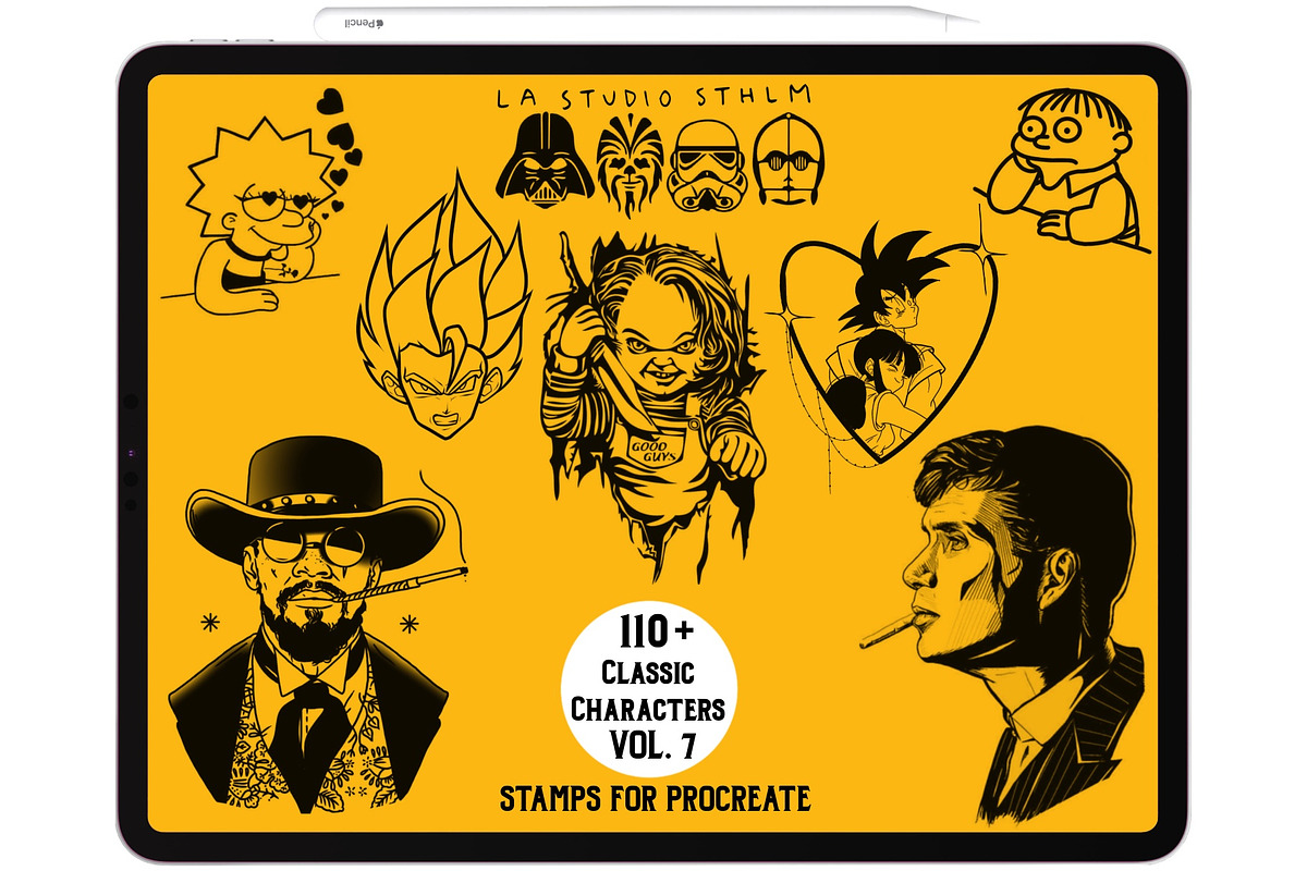 Bundle 1 Classic Character-Stamp Set, a Brush Add-On by LA Studio Sthlm (Photo 8 of 17)